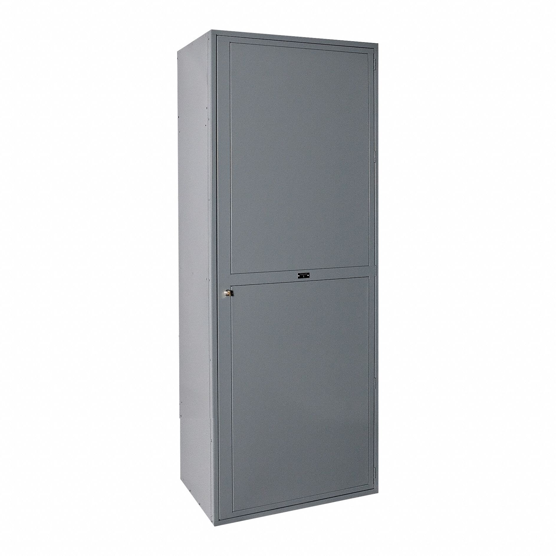 HALLOWELL Locker: 32 5/8 in x 21 in x 84 in, 1 Tiers, 1 Units Wide, Dark Gray, # Plate Included (MPN HUE214-2HG). Key specifications — Brand: HALLOWELL; Locker Color: Dark Gray; Assembled: Assembled; Number Plate Included: Yes.