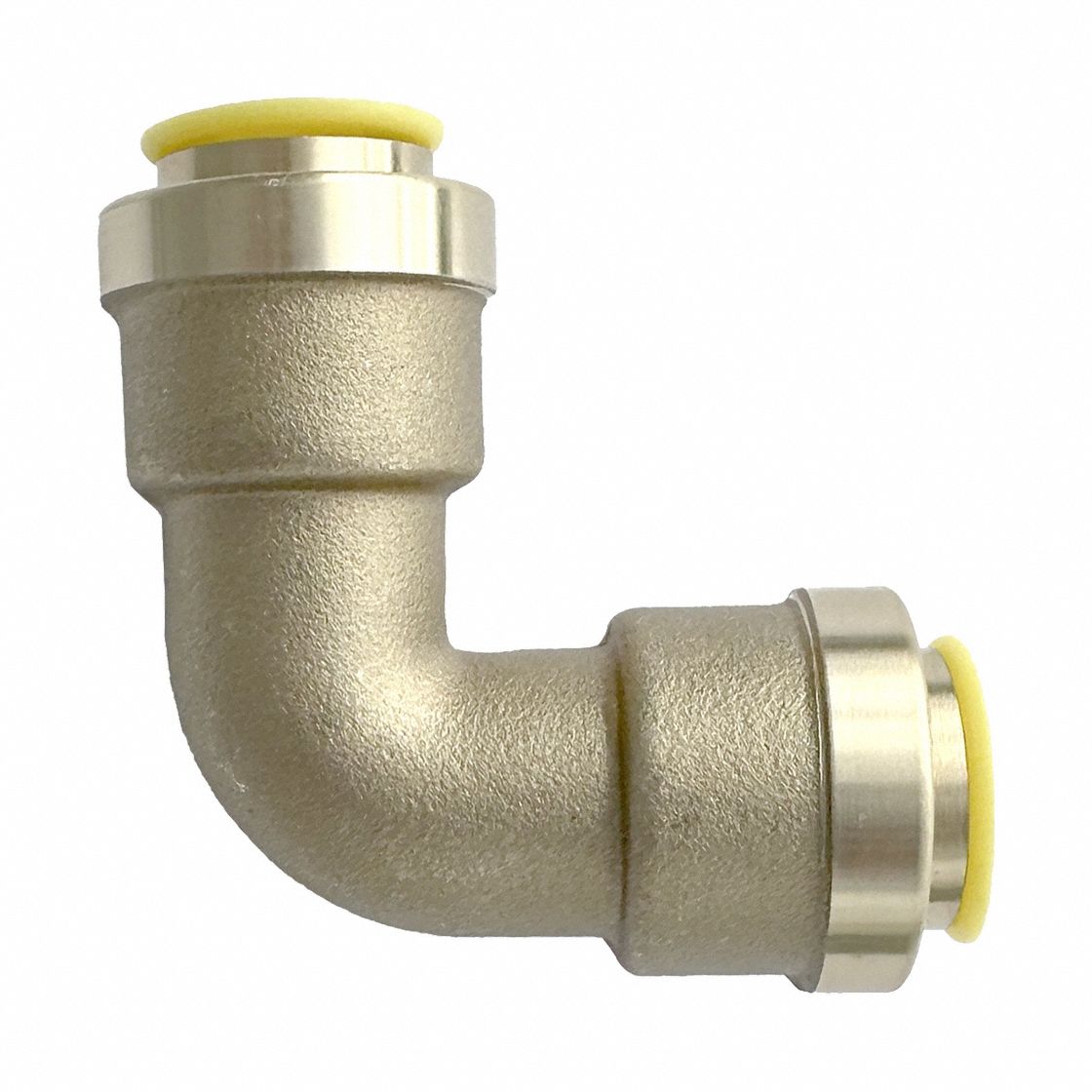 Push-Fit Elbow Fitting: 3/8 in OD x 3/8 in OD Size, Push-to-Connect x Push-to-Connect