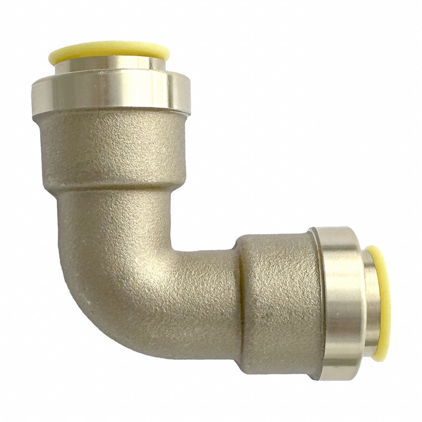 Push-Fit Elbow Fitting: 3/4 in OD x 3/4 in OD Size, Push-to-Connect x Push-to-Connect