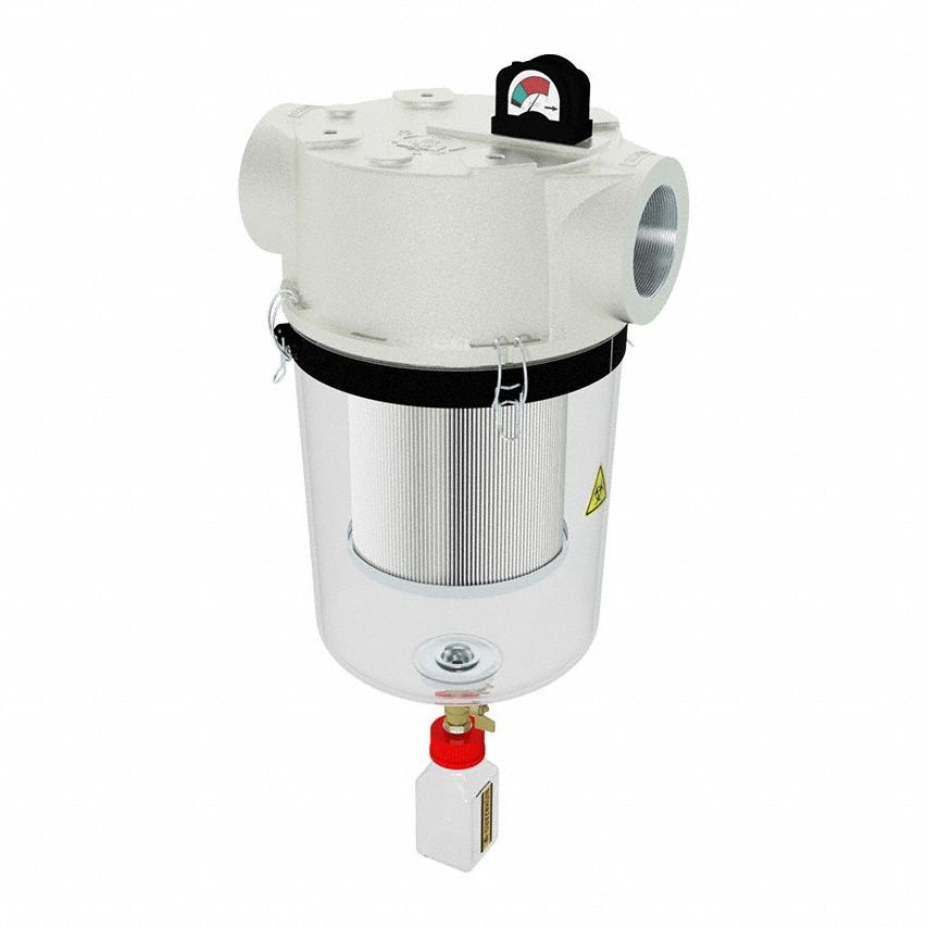 T-Style Medical Vacuum Filter: 0.1 micron Rating, 99.995% Efficiency, 13 1/2 in Outside Dia