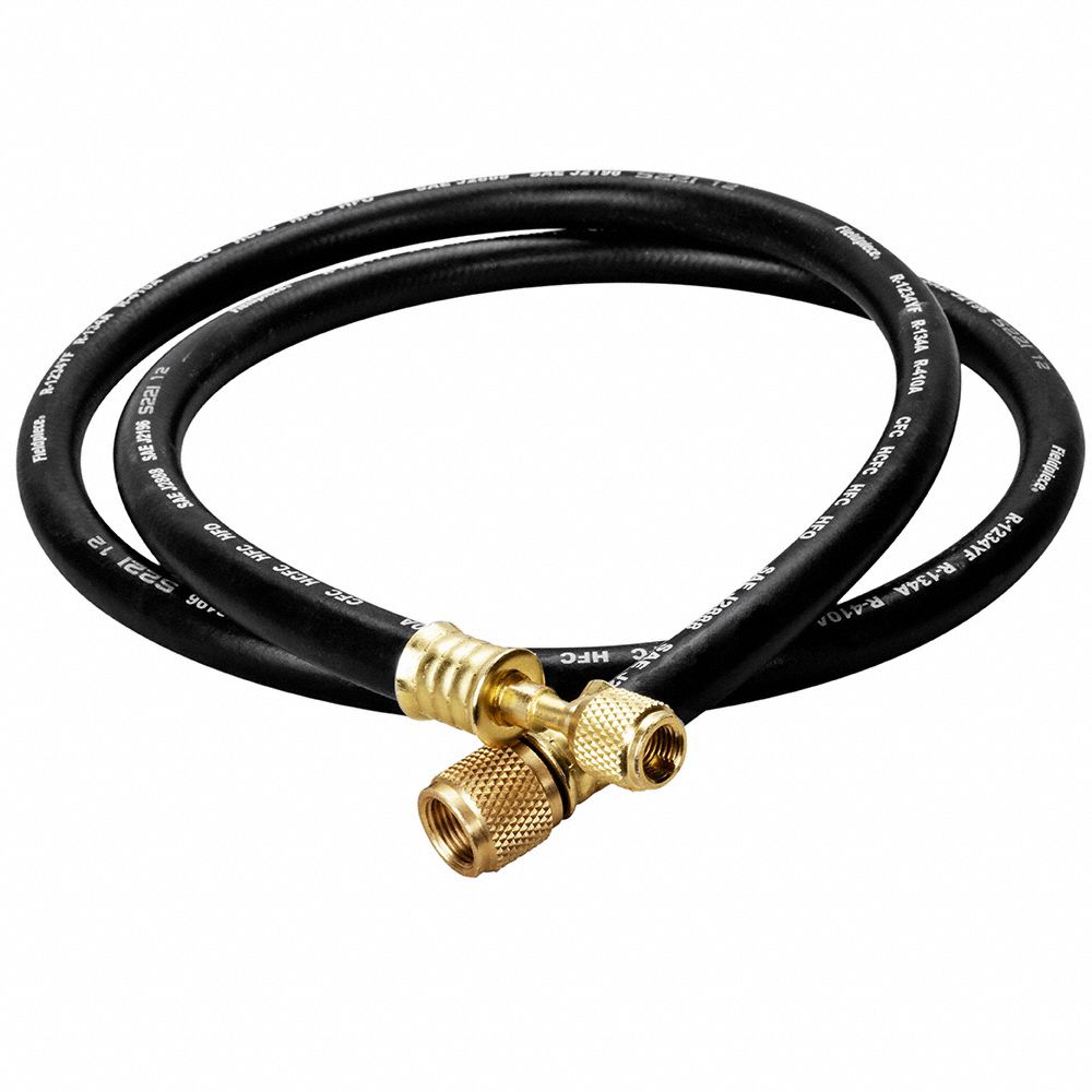 Hose: 5 ft Lg, 0° Angle, Black, Rubber, Single Hose, No Valve Termination