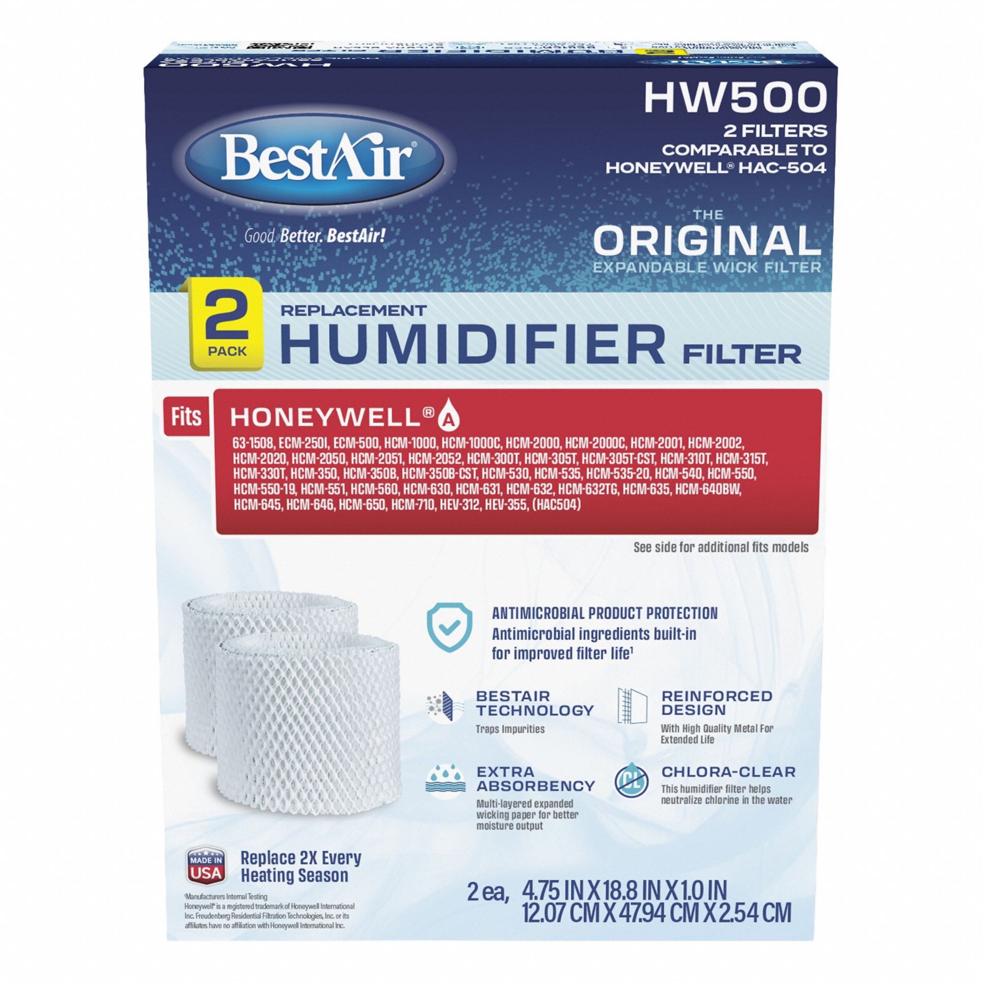 BestAir HW500 Humidifier Filter PK2
