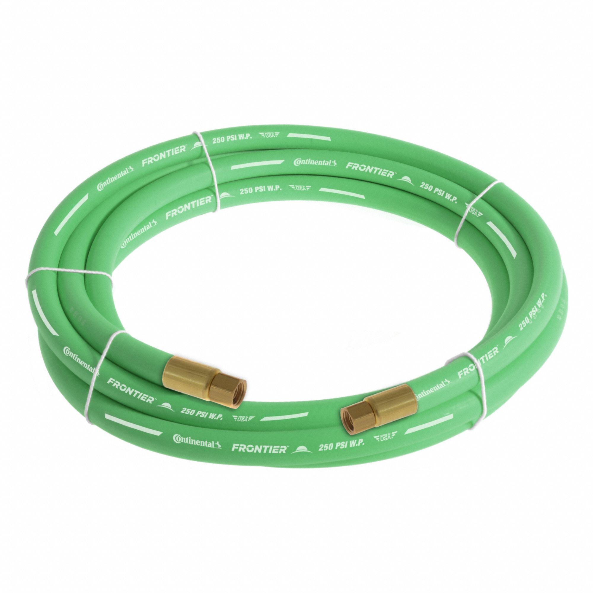 Air and Multipurpose Hose Assembly: 1/2 in Hose Inside Dia., Green, 10 ft Hose Lg