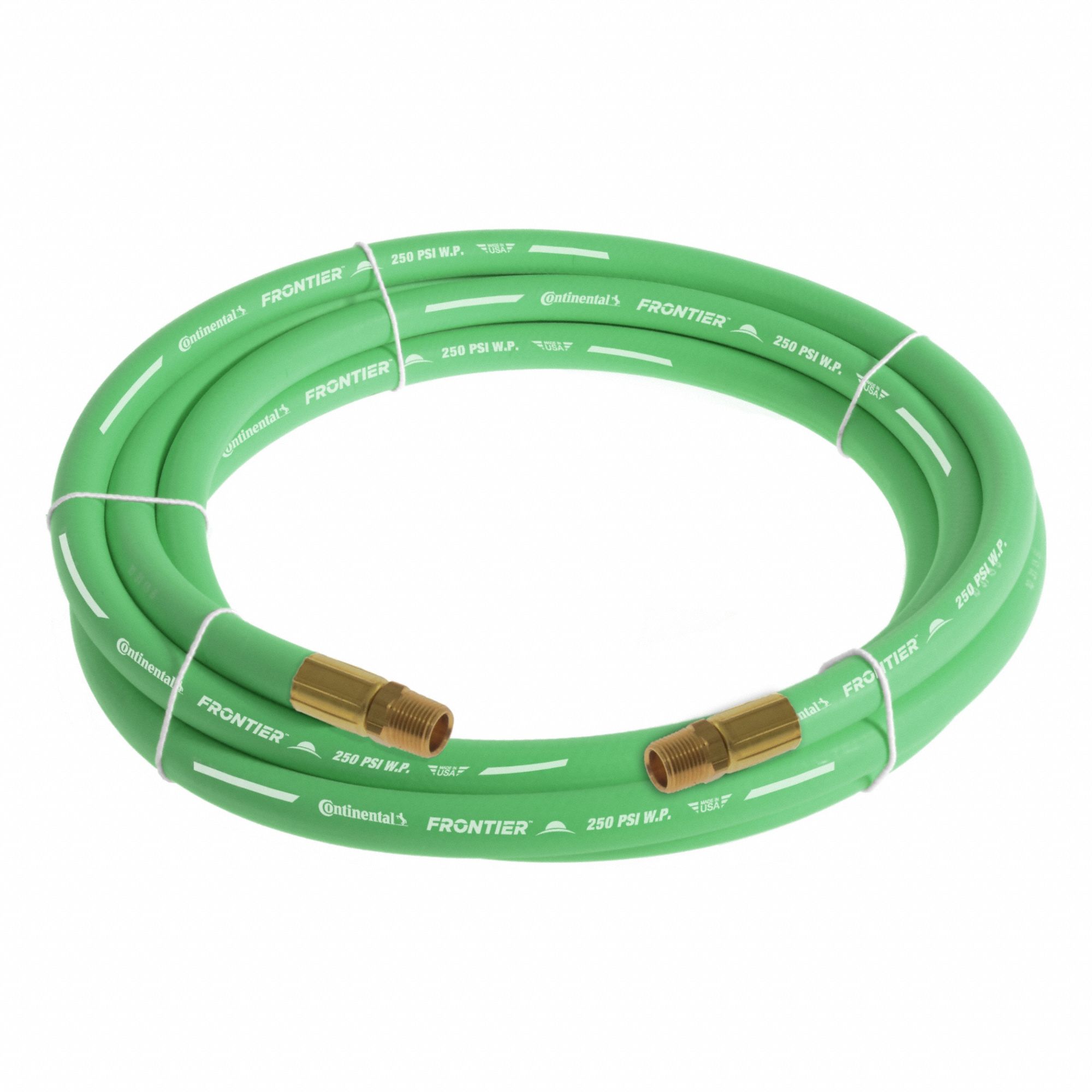 Air and Multipurpose Hose Assembly: 1/2 in Hose Inside Dia., Green, 10 ft Hose Lg
