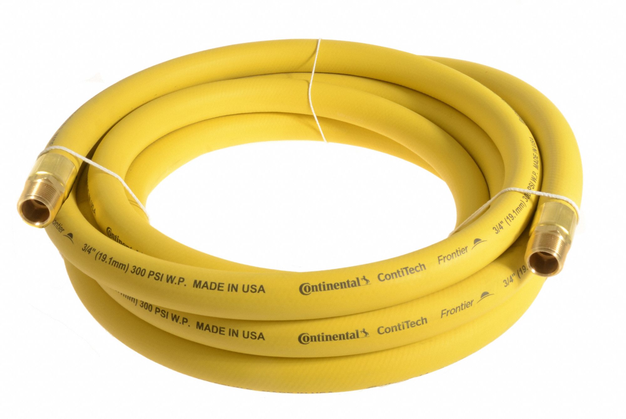 Air Hose Assembly: 1/2 in Hose Inside Dia., Yellow, 1/2 in MNPT x 1/2 in MNPT