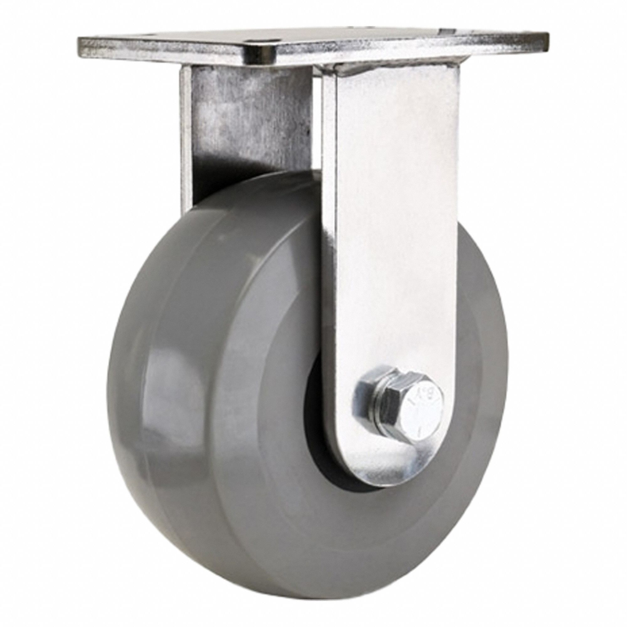 Plate Caster: Rigid, Polyurethane, 10 in Wheel Dia, 3 in Wheel Wd, 12 1/2 in Mounting Ht