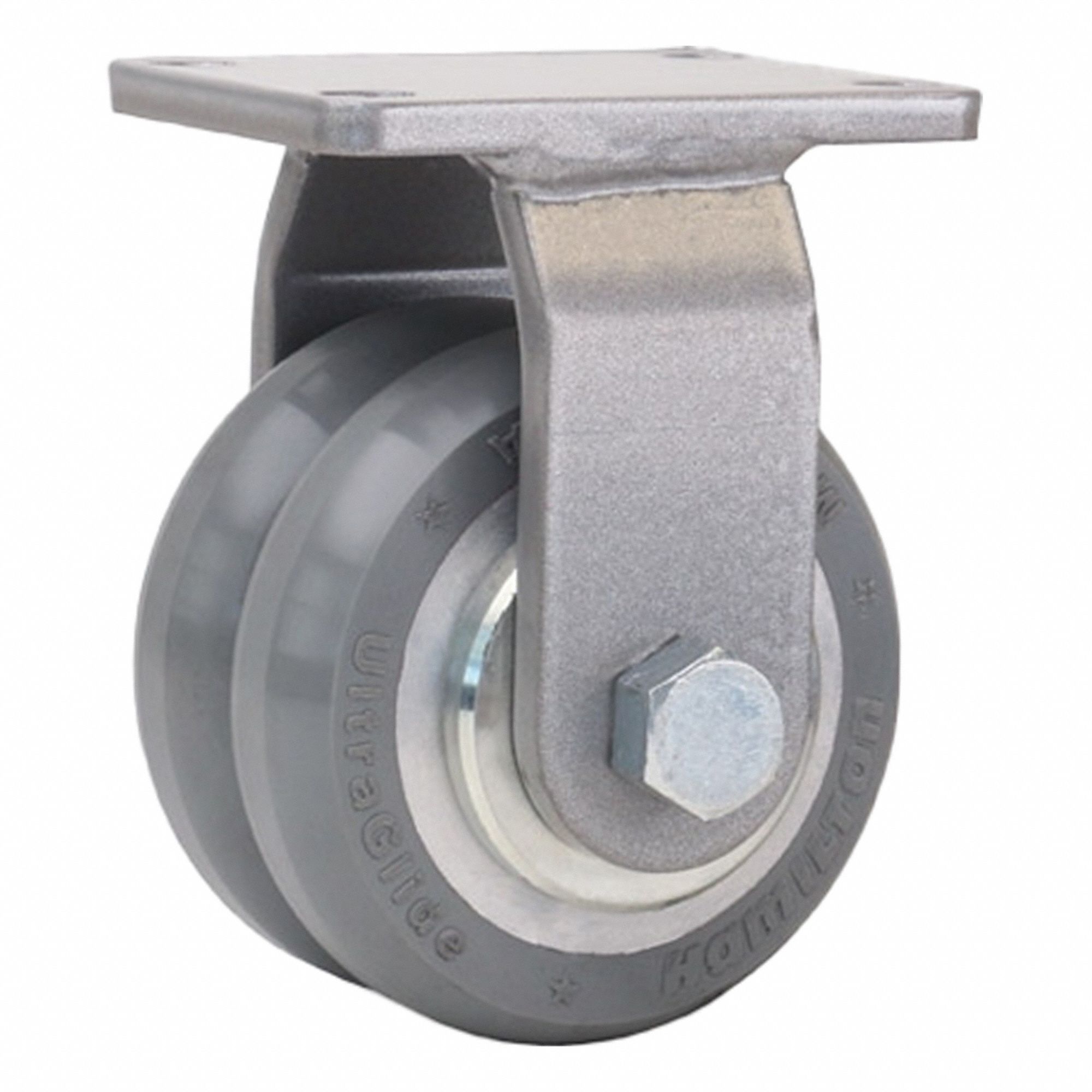 Plate Caster: Rigid, Polyurethane, 3 1/2 in Wheel Dia, 2 in Wheel Wd, 750 lb Load Capacity