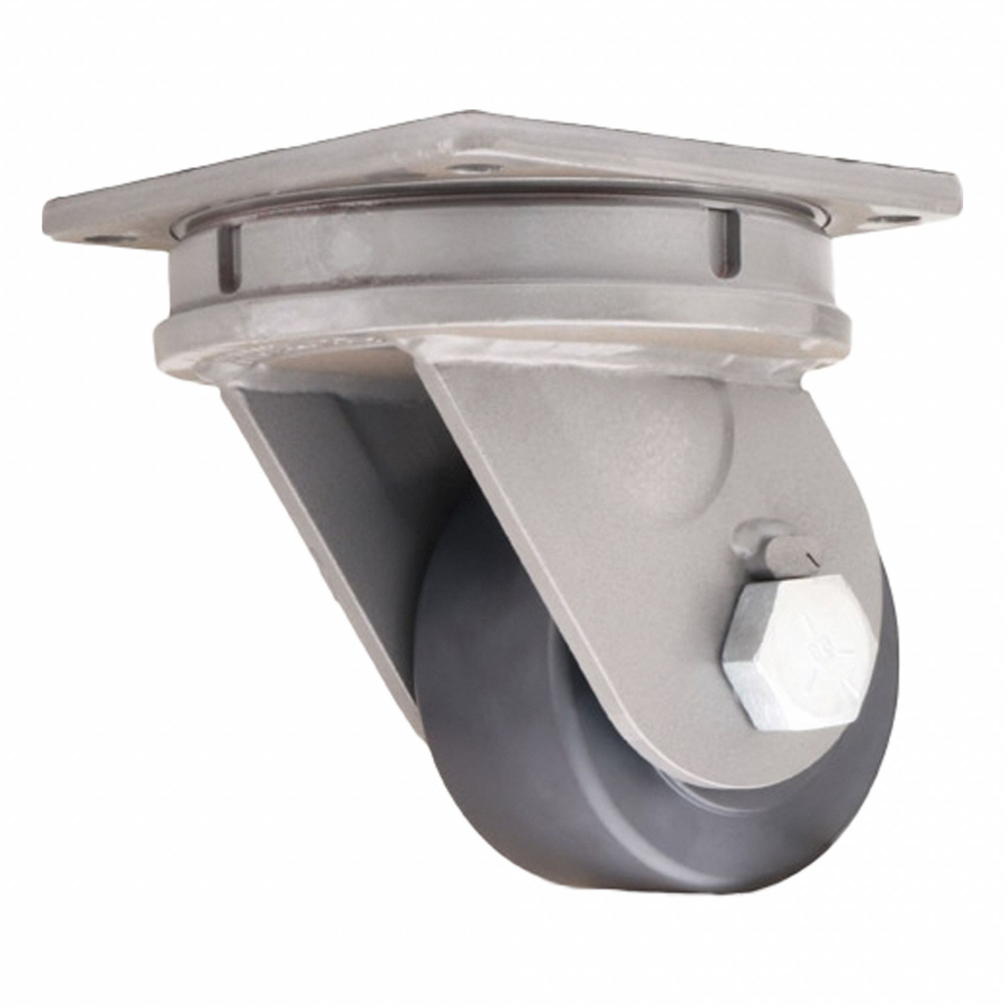 Plate Caster: Swivel, Nylon, 6 in Wheel Dia, 3 in Wheel Wd, 9 in Mounting Ht, Square, Ball