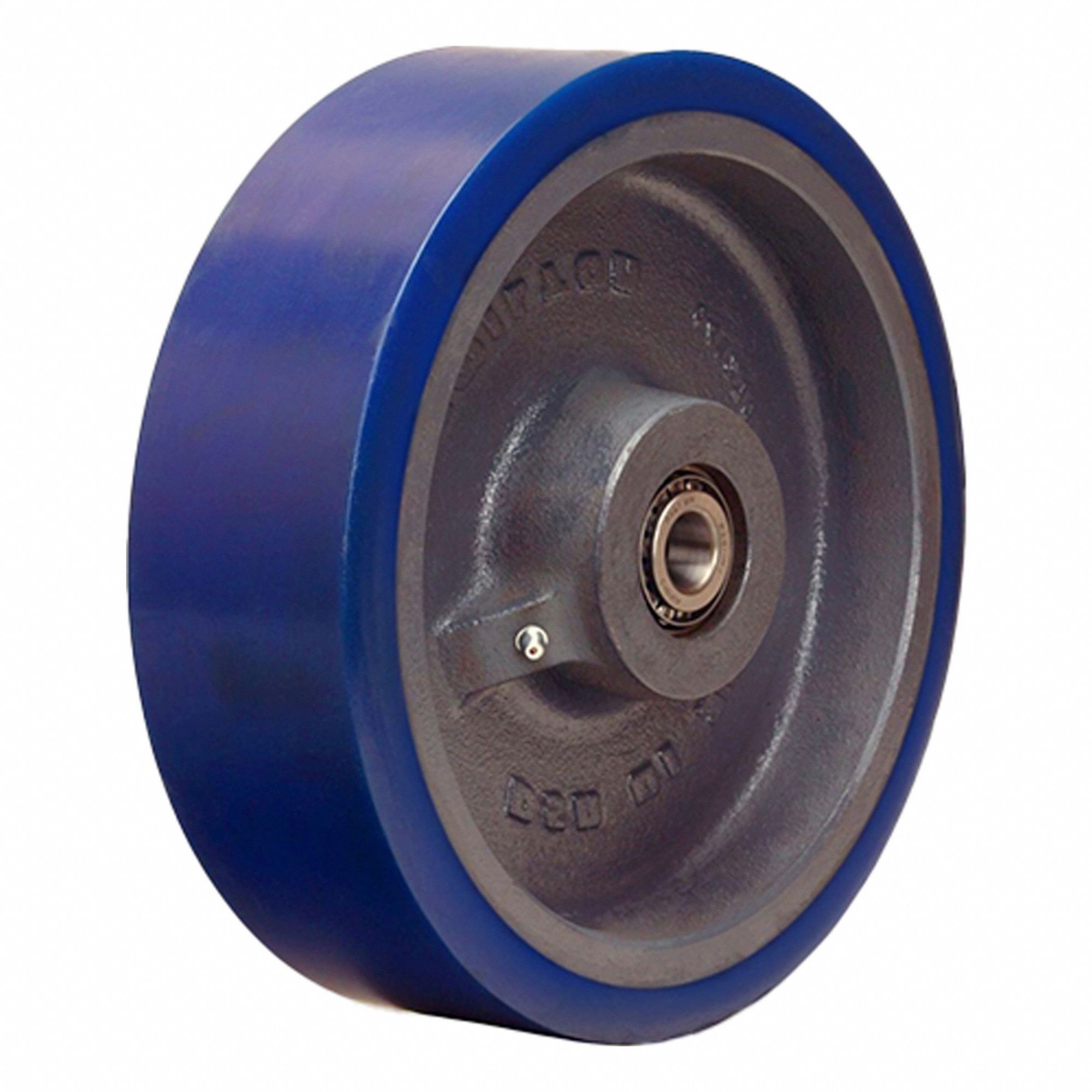 Caster Wheel: 10 in Wheel Dia., 3 in Wheel Wd, Polyurethane, 2, 400 lb Load Rating, Blue