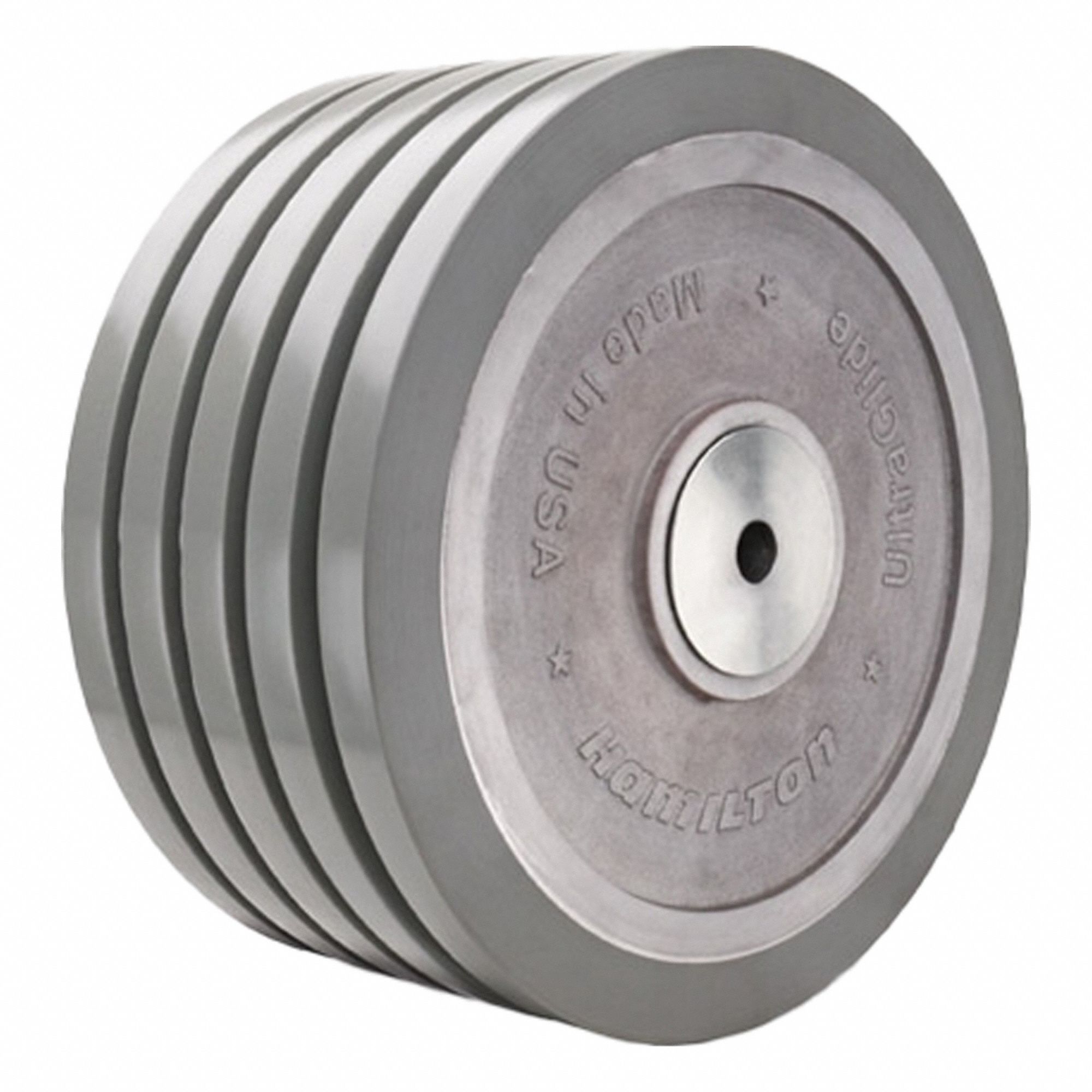 Caster Wheel: 12 in Wheel Dia., 5 in Wheel Wd, Polyurethane, 6, 500 lb Load Rating, Aluminum