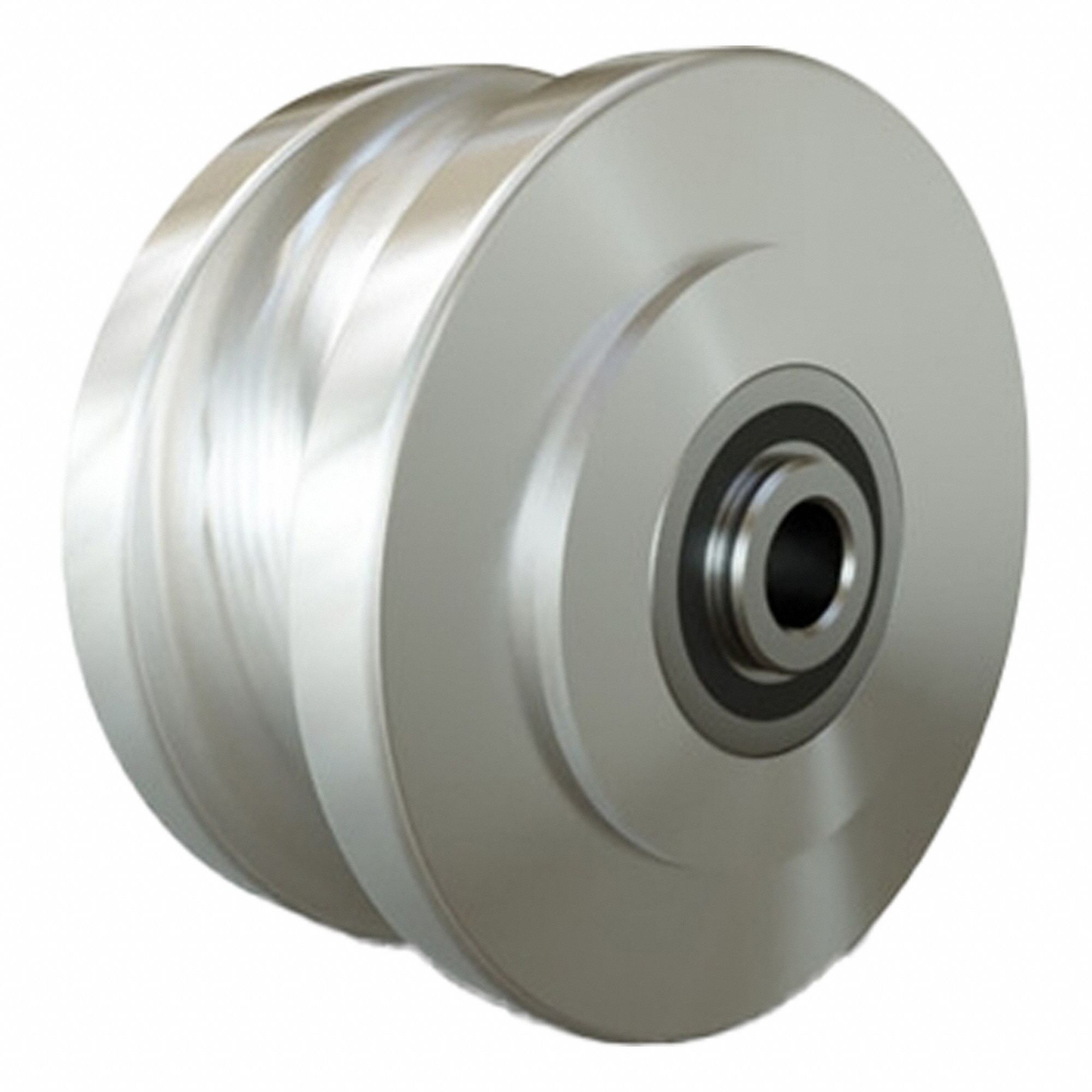 Track Wheel: 4 in Wheel Dia., 2 in Wheel Wd, 1, 050 lb Load Capacity, 1/2 in For Axle Size