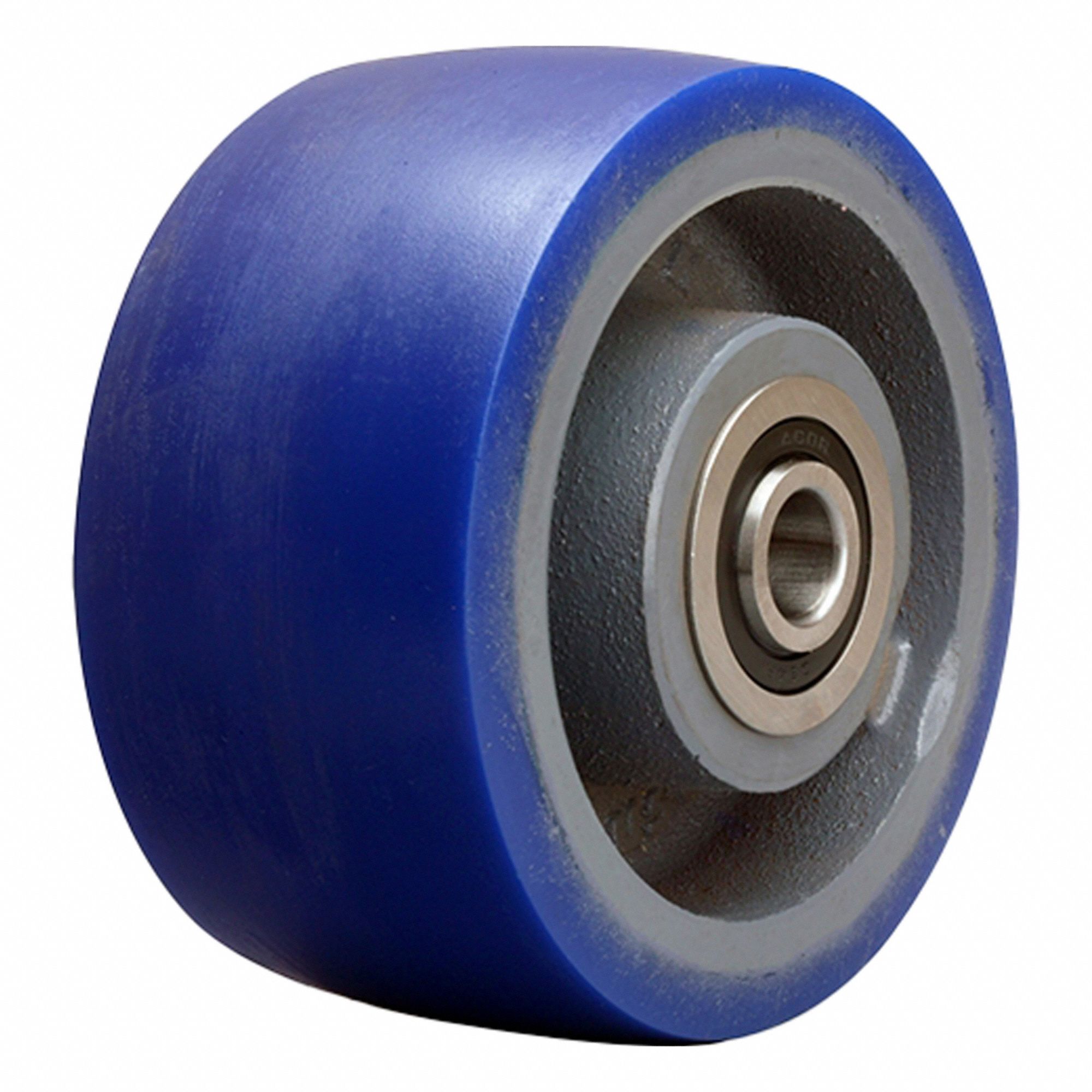 Caster Wheel: 6 in Wheel Dia., 3 in Wheel Wd, Polyurethane, 1, 800 lb Load Rating, Cast Iron