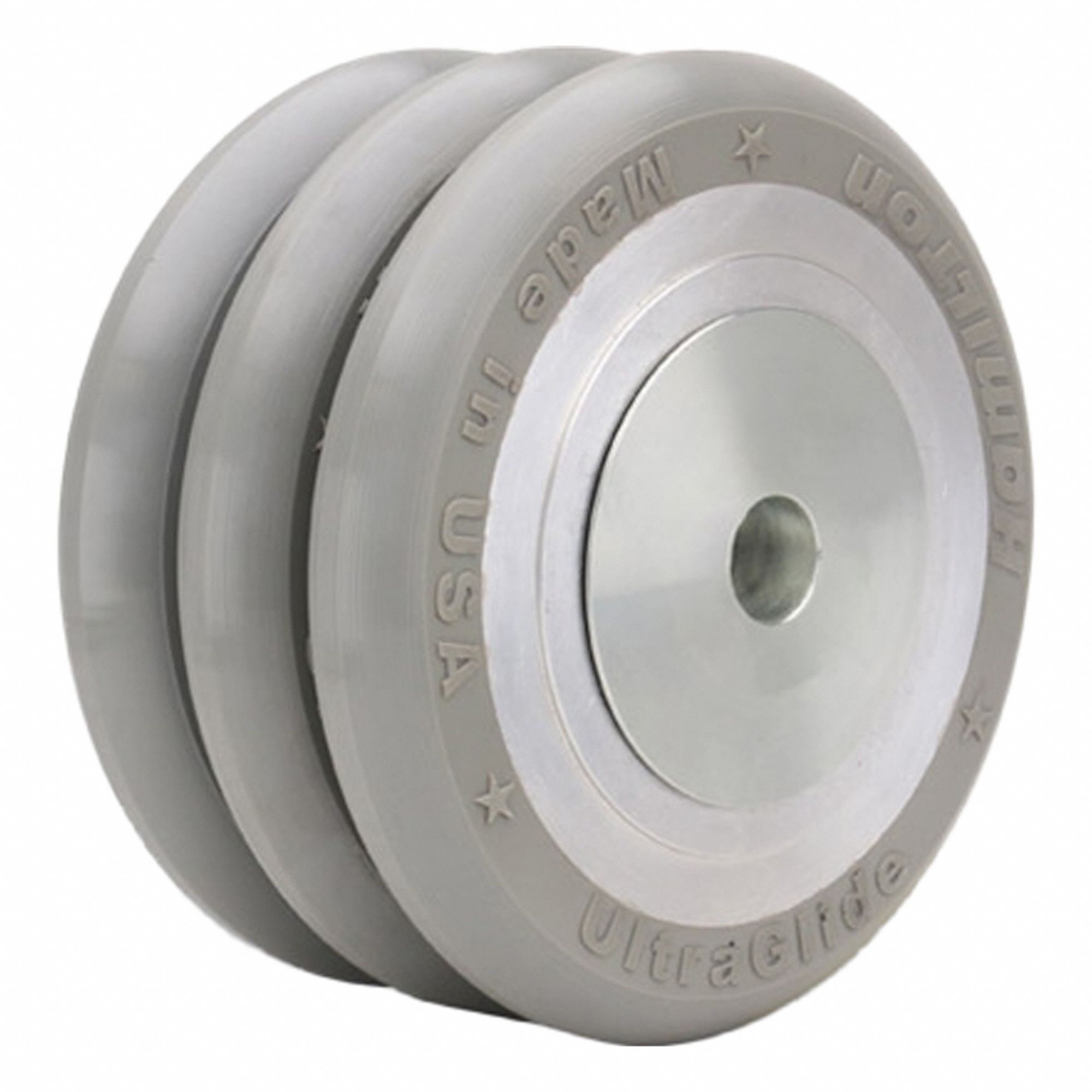 Caster Wheel: 6 in Wheel Dia., 3 in Wheel Wd, Polyurethane, 2, 000 lb Load Rating, Aluminum