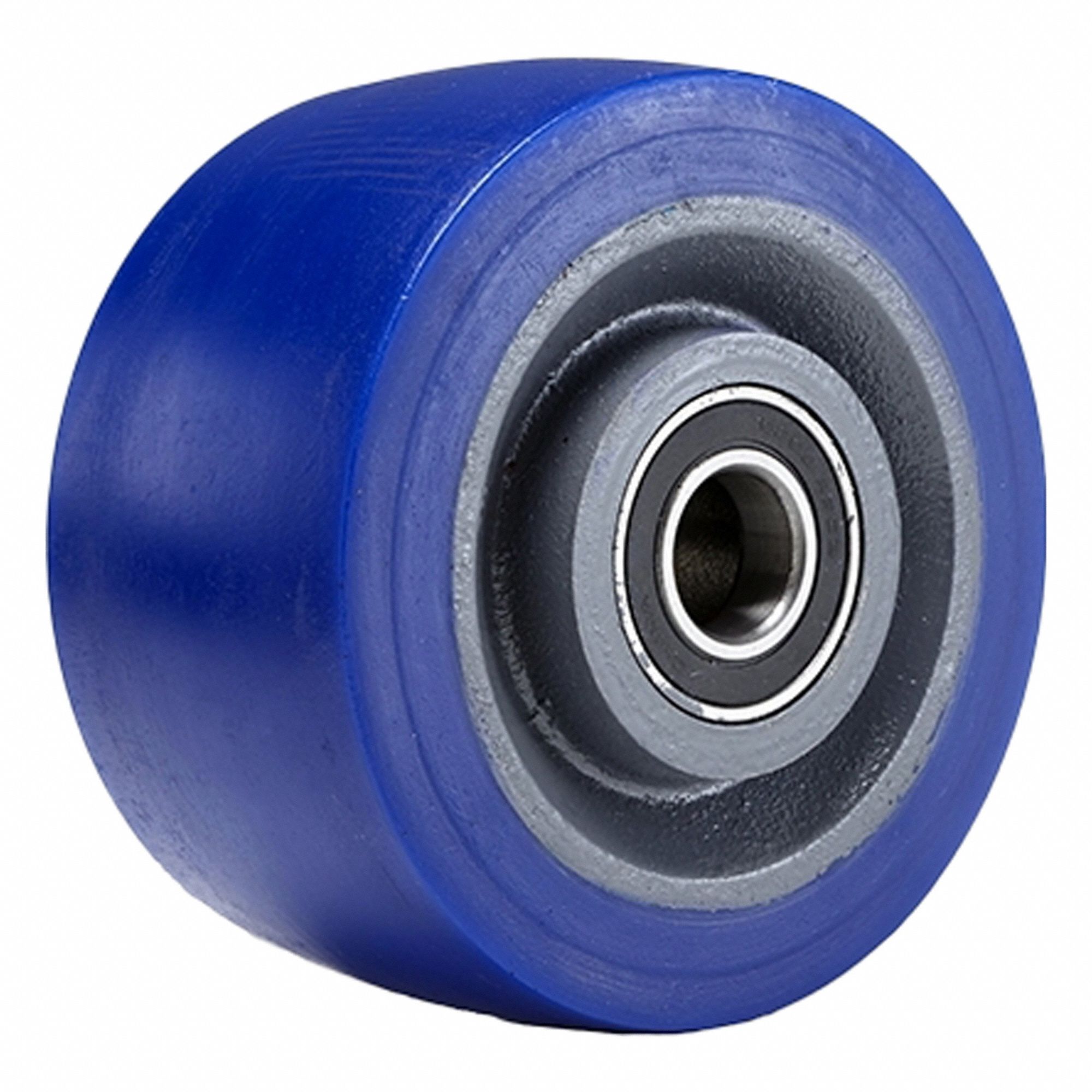 Caster Wheel: 6 in Wheel Dia., 3 in Wheel Wd, Polyurethane, 2, 450 lb Load Rating, Cast Iron