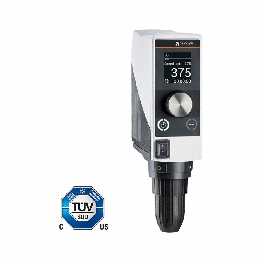 Overhead Mixer: 2, 000 RPM Max Speed, 40 N-cm, 1, 000 cps Max Viscosity, 25 L Volume, 115V