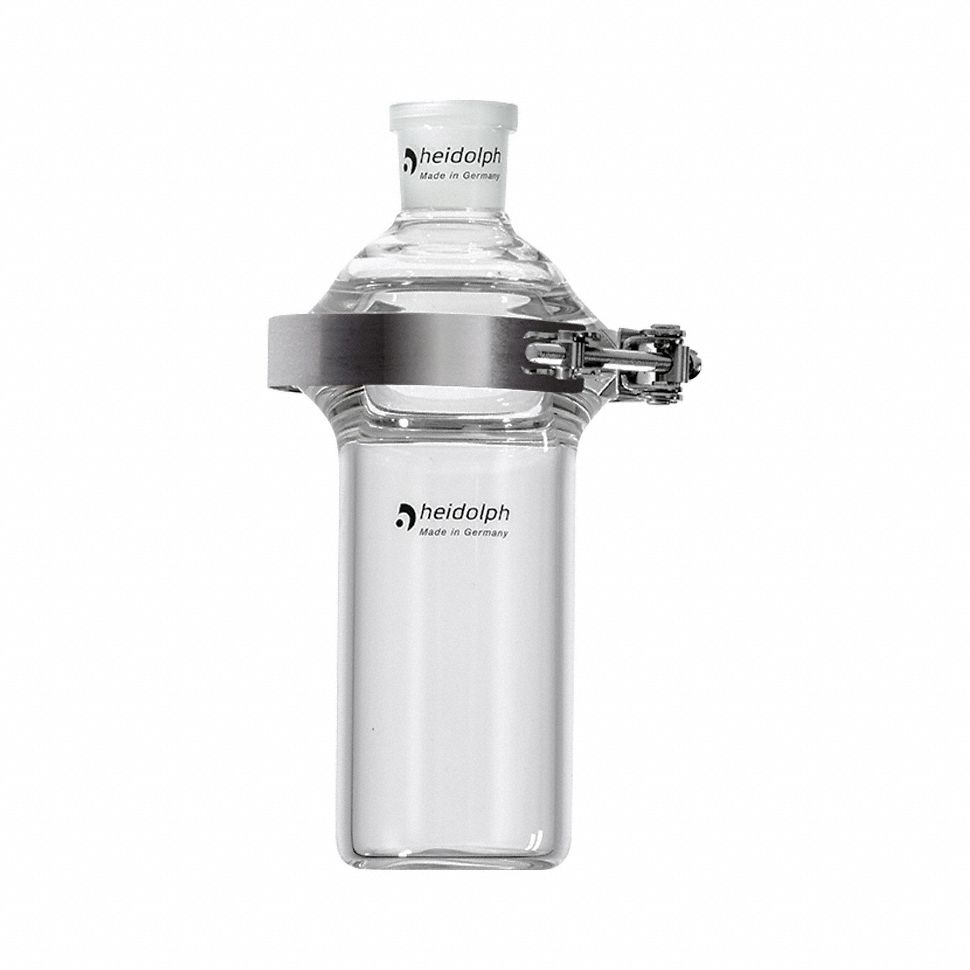 HEIDOLPH Rotary Evaporator Glassware: 1,500 mL, Colorless, Round, 24/40 Compatible with Stopper Size (MPN 036302430). Key specifications — Shape: Round; Body Color: Colorless; Brand: HEIDOLPH; Compatible with Stopper Size: 24/40.