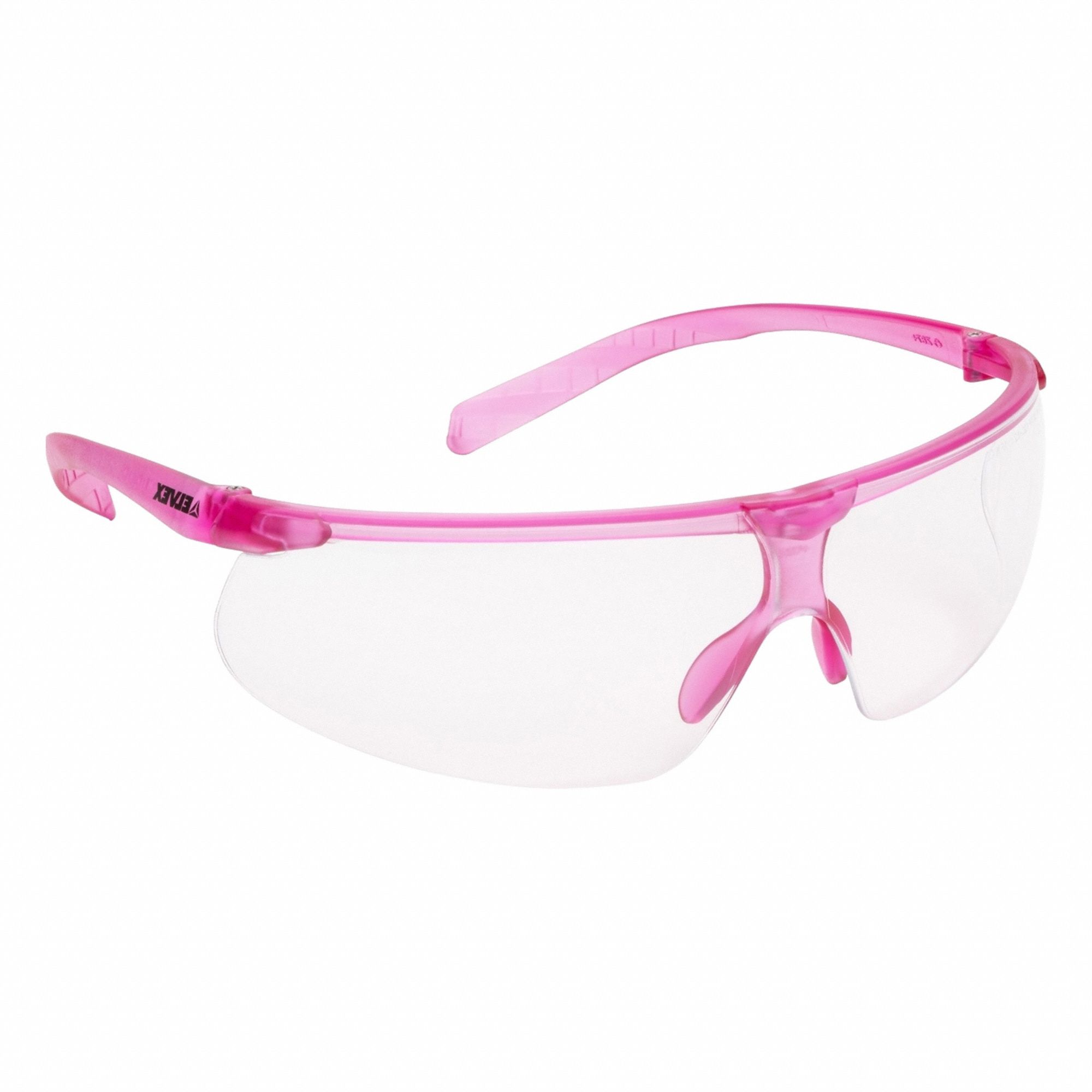 Safety Glasses: Clear Lens, Half-Frame, Pink Frame, Helium 20(TM) Series