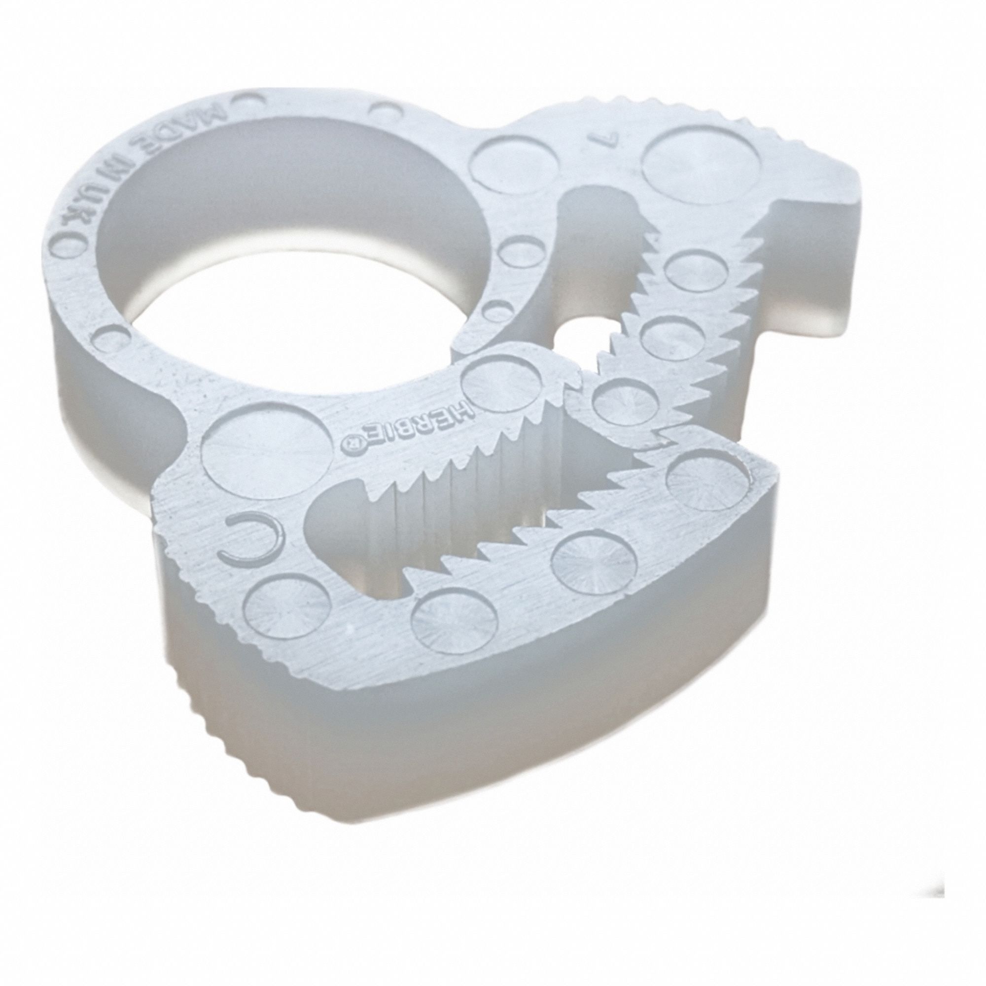 Double Grip Plastic Hose Clamp: Nylon, Natural, Double Tooth, 0.36 in – 0.41 in Clamping Dia