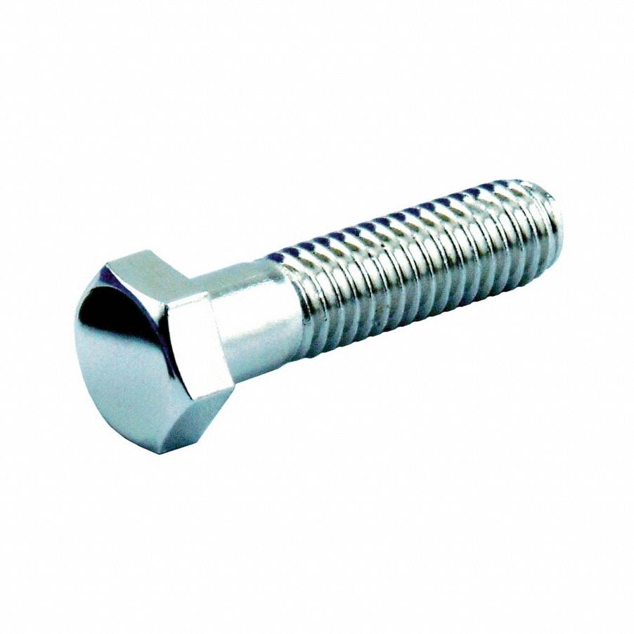 Hex Head Cap Screw: Steel, Grade 5, Chrome Plated, 5/16"-24, Fine, 2 in lg, Globally Sourced, 5 PK