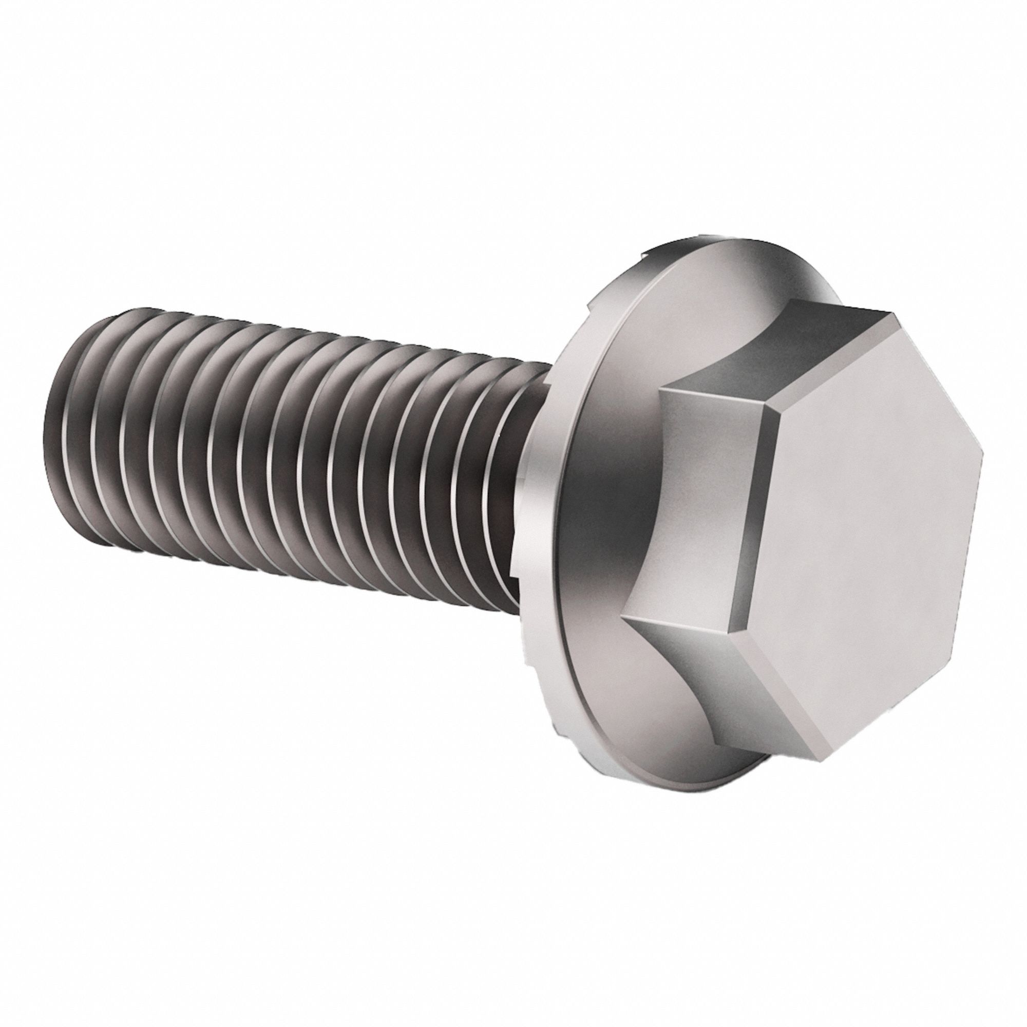 Flange Bolts: Serrated, Steel, Grade 5, Zinc Plated, 1 1/2 in lg, Fully Threaded, Inch, 25 PK