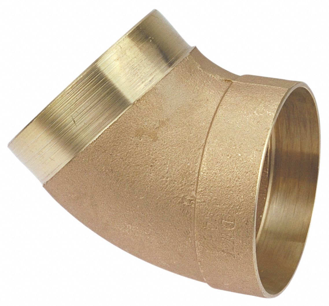 Sweat Fitting Elbow: 4 in CTS x 4 in CTS, FTG x FTG, Drain/Vent, Bronze