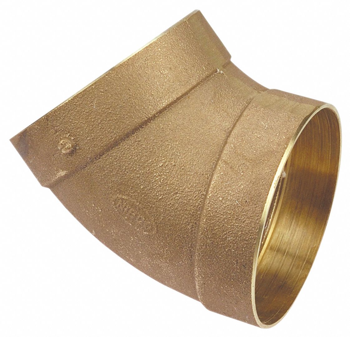 Sweat Fitting Elbow: 4 in CTS x 4 in CTS, Cup x FTG, Drain/Vent, Bronze