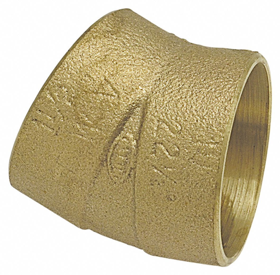 Sweat Fitting Elbow: 1 1/2 in CTS x 1 1/2 in CTS, Cup x FTG, Drain/Vent, Bronze
