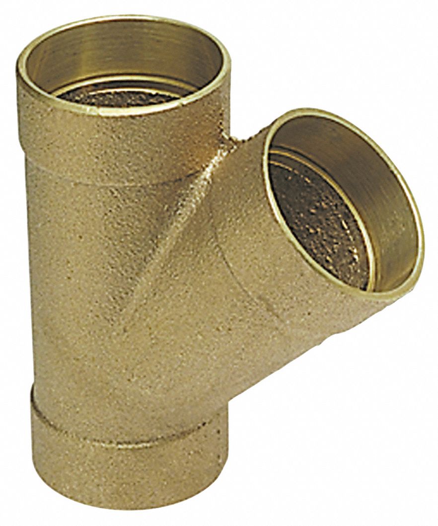 Sweat Fitting Tee: 1 1/4 in CTS x 1 1/4 in CTS x 1 1/4 in CTS, Cup x Cup x Cup, Bronze