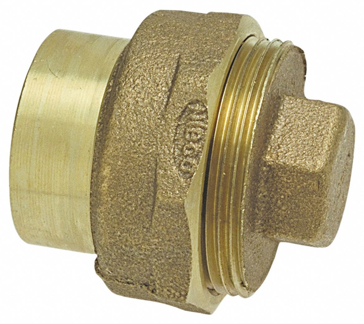 Sweat Fitting Cleanout: 1 1/4 in CTS, FTG x Plug, Bronze