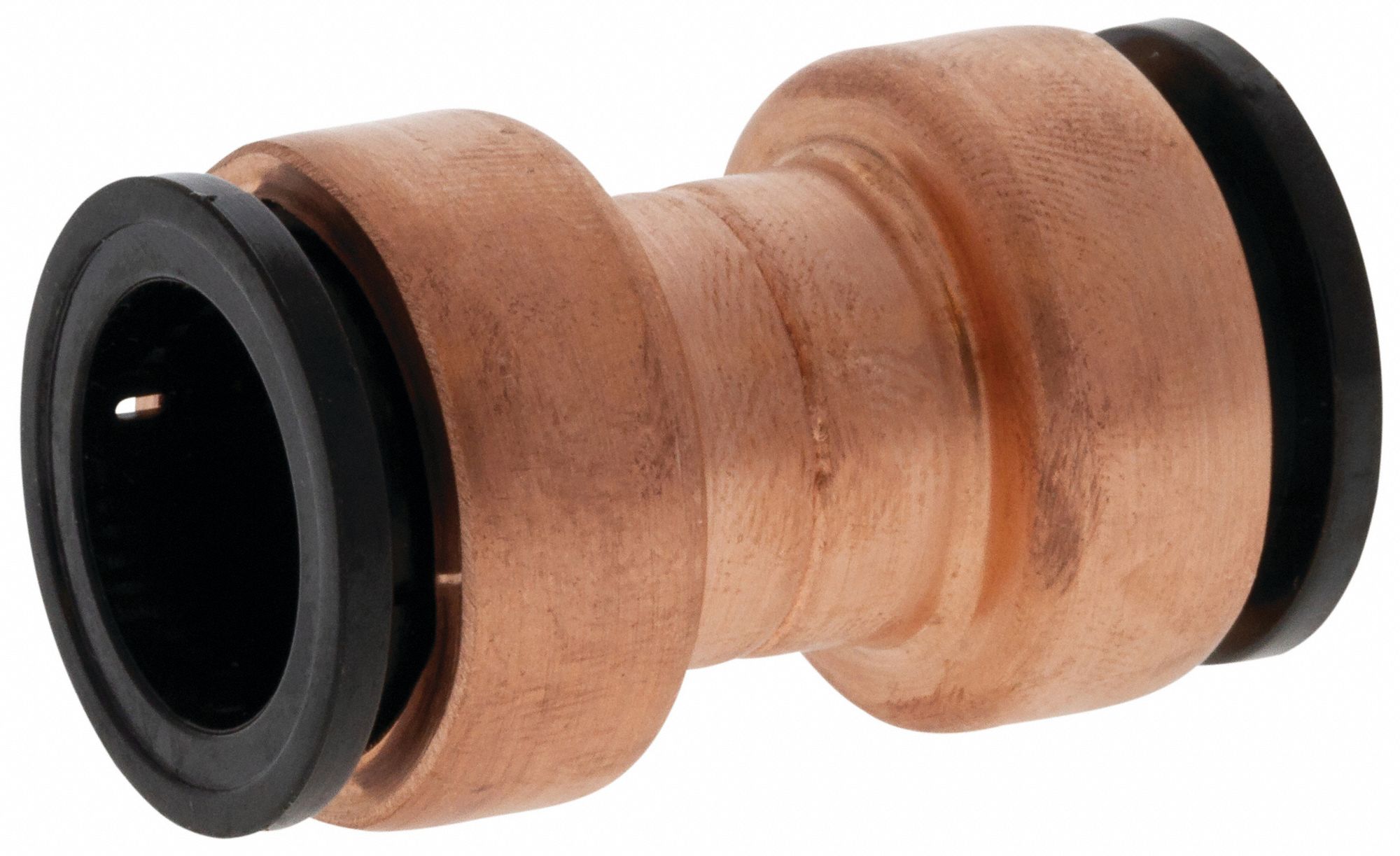 Push-Fit Elbow Fitting: Straight, 1/2 in OD x 1/2 in OD Size, Copper, Coupling