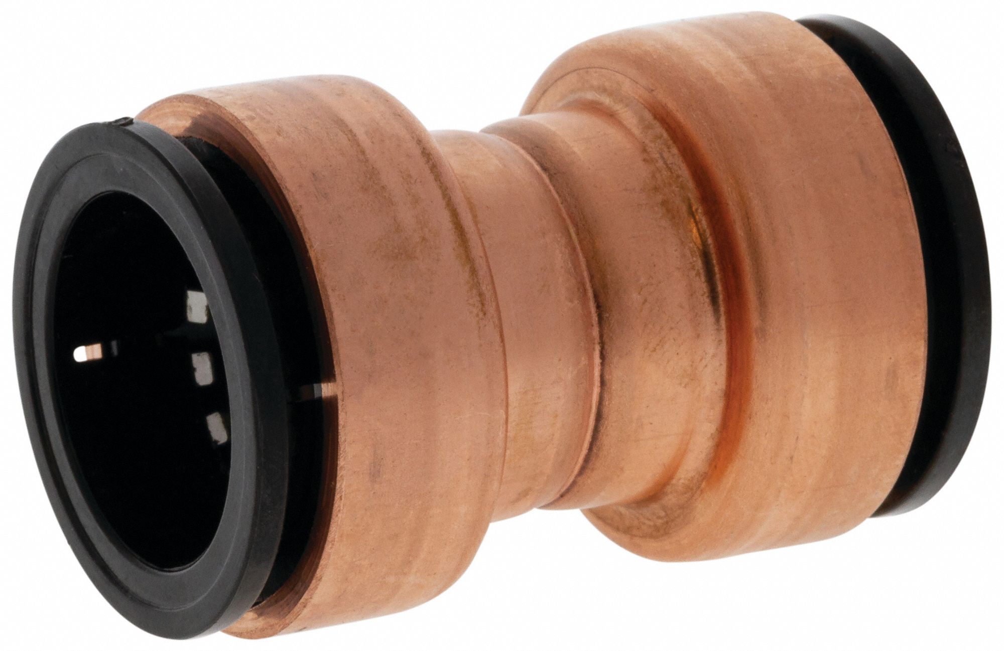 Push-Fit Elbow Fitting: Straight, 3/4 in OD x 3/4 in OD Size, Copper, Coupling