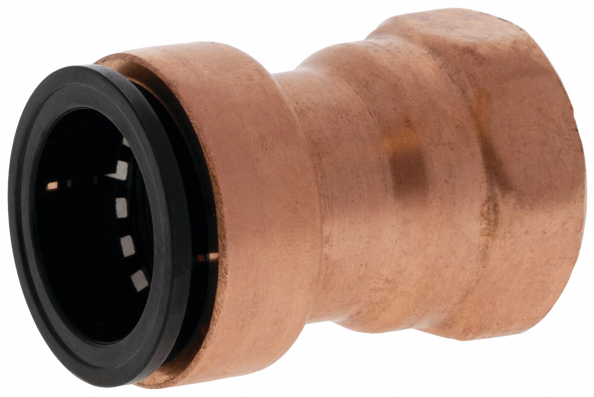 Push-Fit Adapter Fitting: 3/4 in OD x 3/4 in Pipe Size, Push-to-Connect x FNPT, Copper