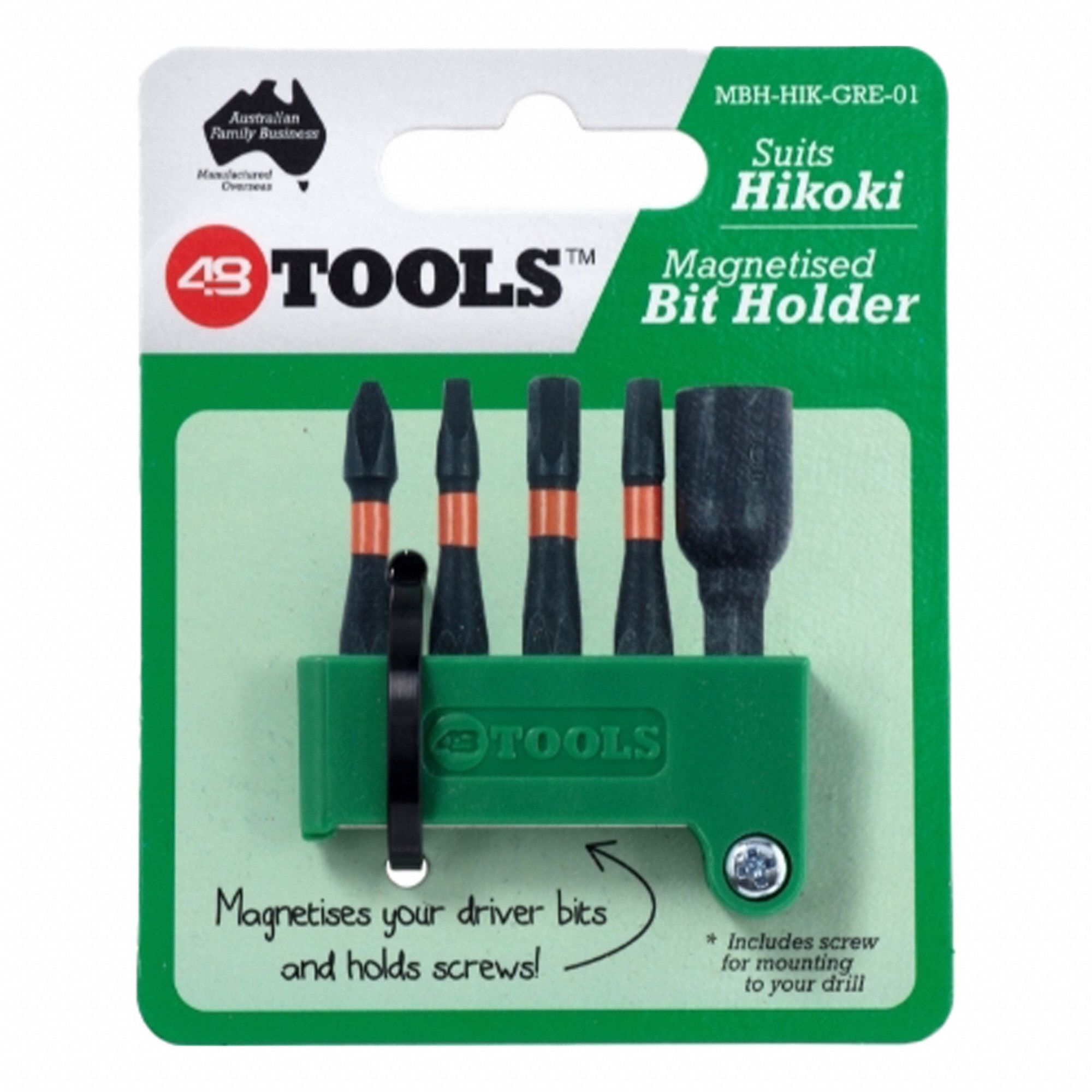 Bit Holder: Bit Holder, Metabo HPT Power Tools, Metabo, 3/8 in Overall Ht, 2 in Overall Lg