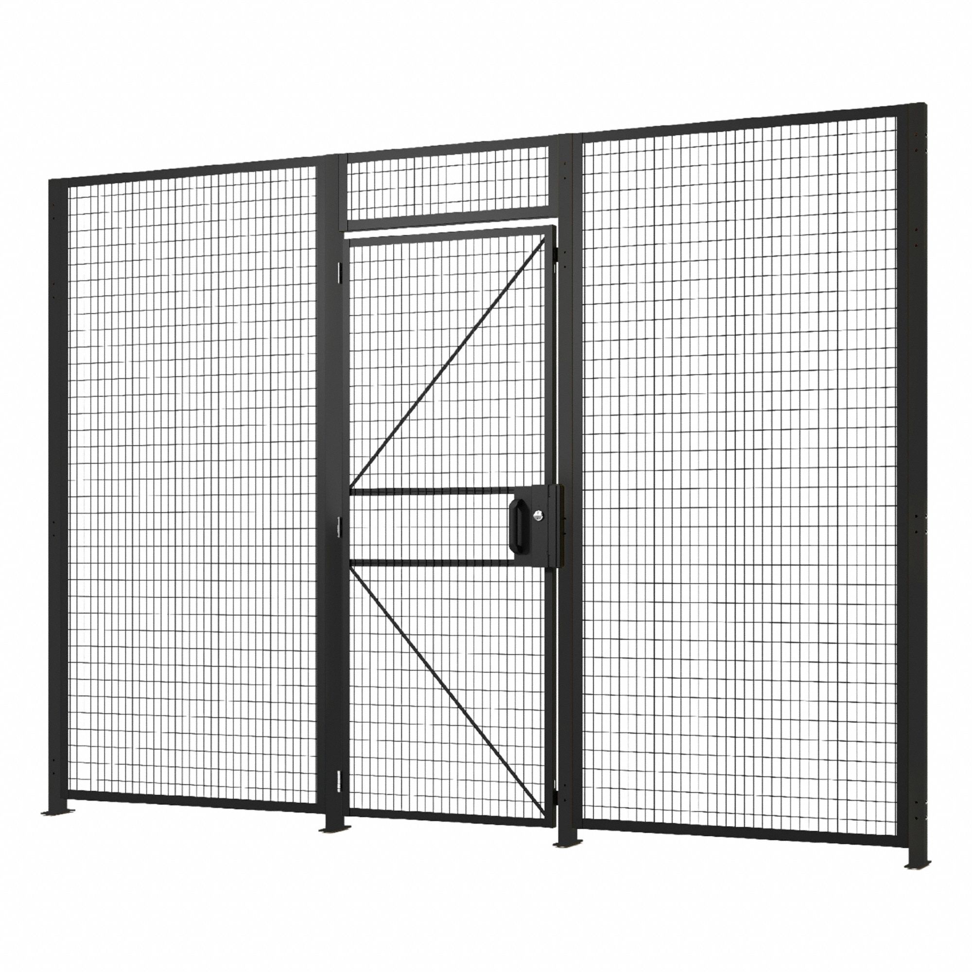 FOLDING GUARD Hinged Mesh Door: 94 in x 46 in, Pull, Cylinder (MPN C-HS046094-B-MR1). Key specifications — Includes Mounting Hardware: Yes; Brand: FOLDING GUARD; Finish: Powder-Coated; Handle Type: Pull; Lock Type: Cylinder.