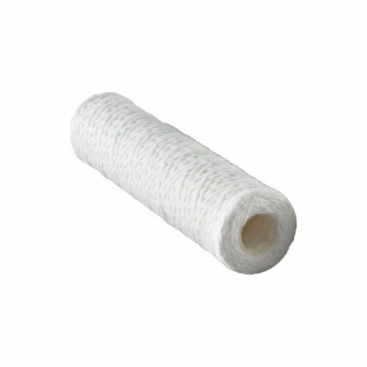 Water Filter Cartridge: 100 micron, String Wound, 5 gpm, Polypropylene, 2 7/16 in Outside Dia