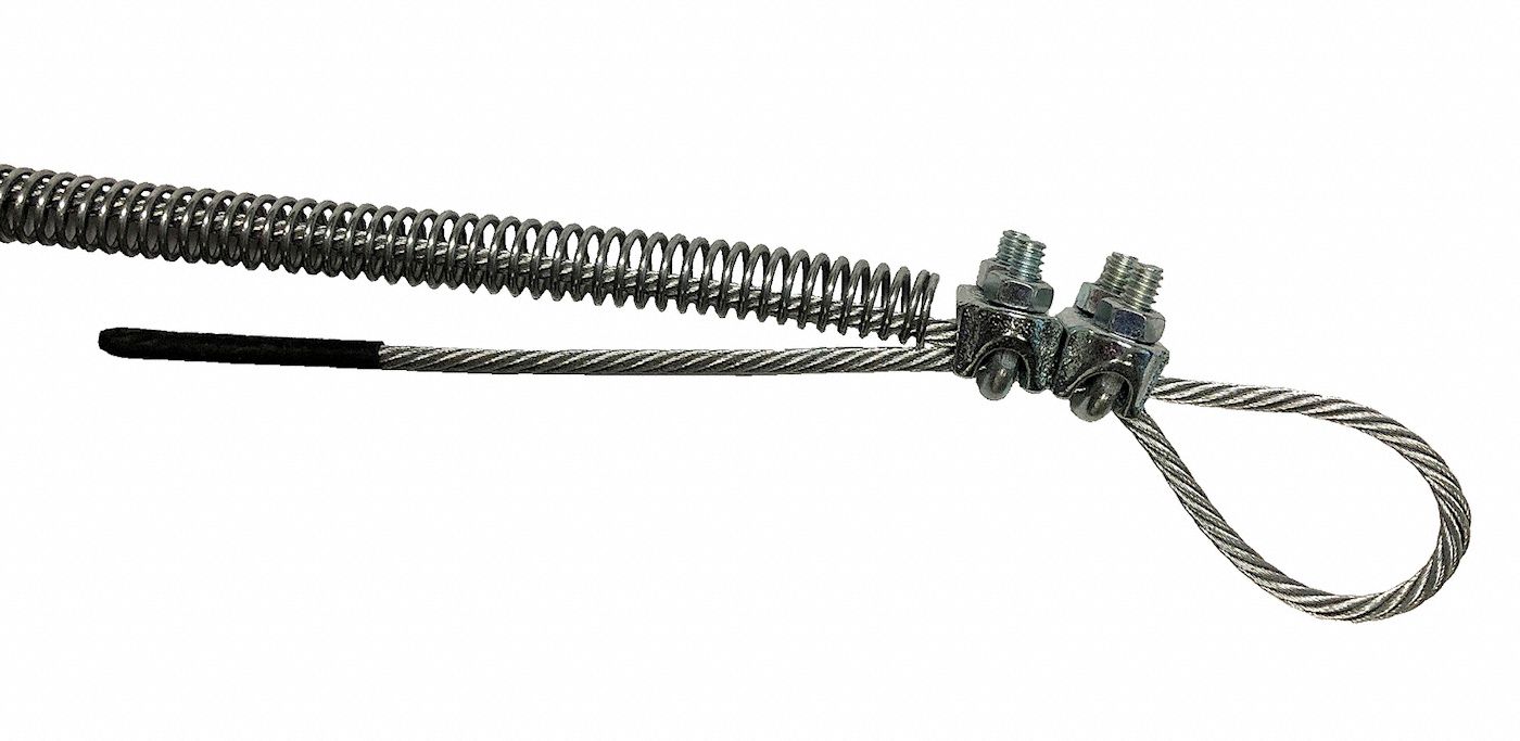 Hose Choker Cable: Hose to Tool, 1 in Max Hose Size, 12 in Lg, Galvanized Steel, 1/8 in Cable Dia