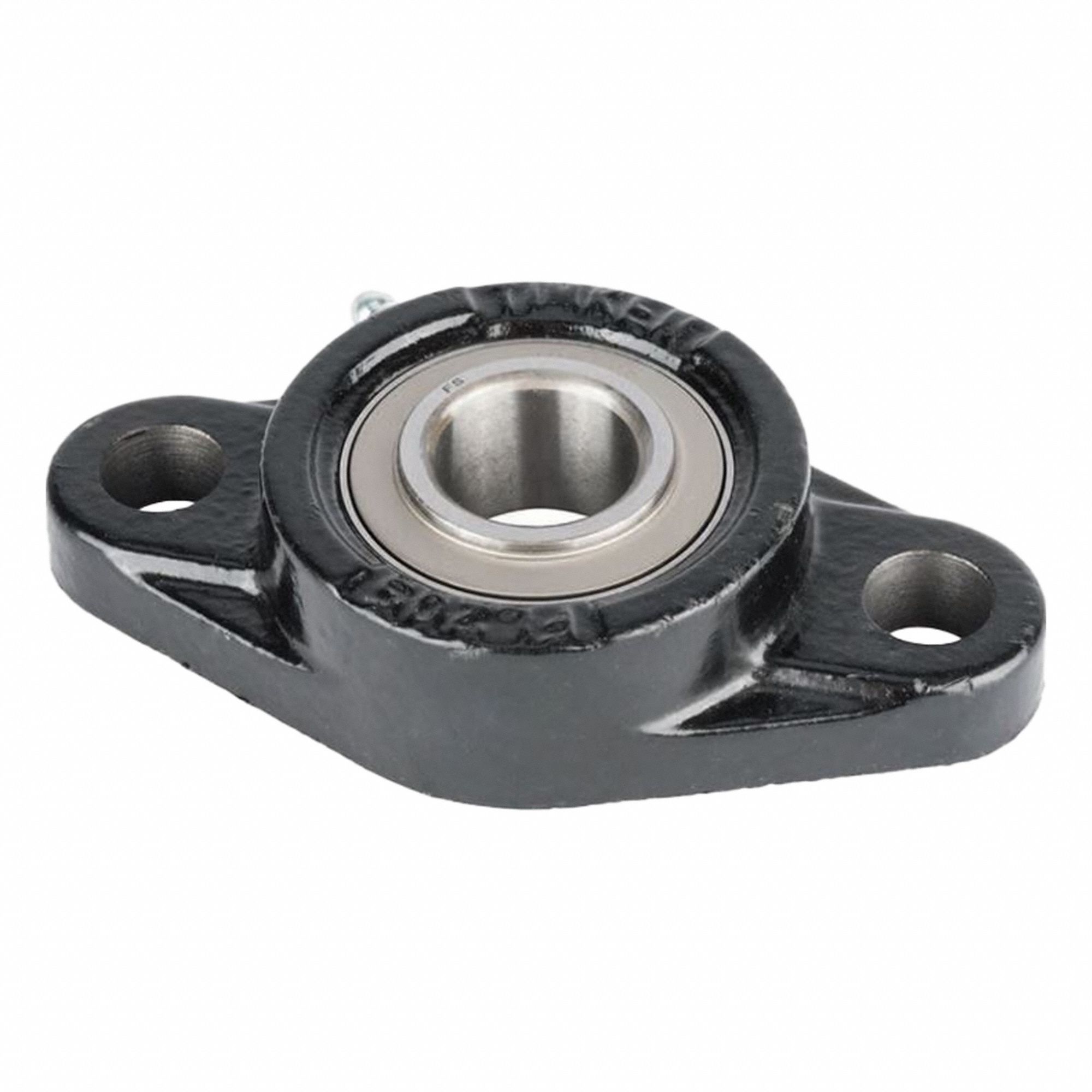 Flange Mount Bearing: Radial Ball, 45 mm Bore, Cast Iron, Concentric Collar, 197 mm Lg