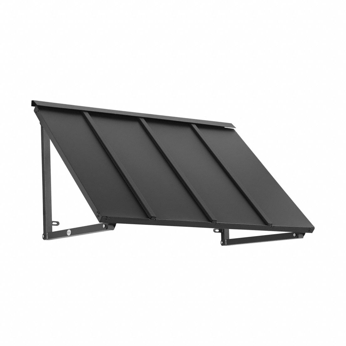 Standing Seam Awning: Metal, Steel, Tested for Heavy Snow Loads/Wall Mounting, Black, 24 in x 24 in