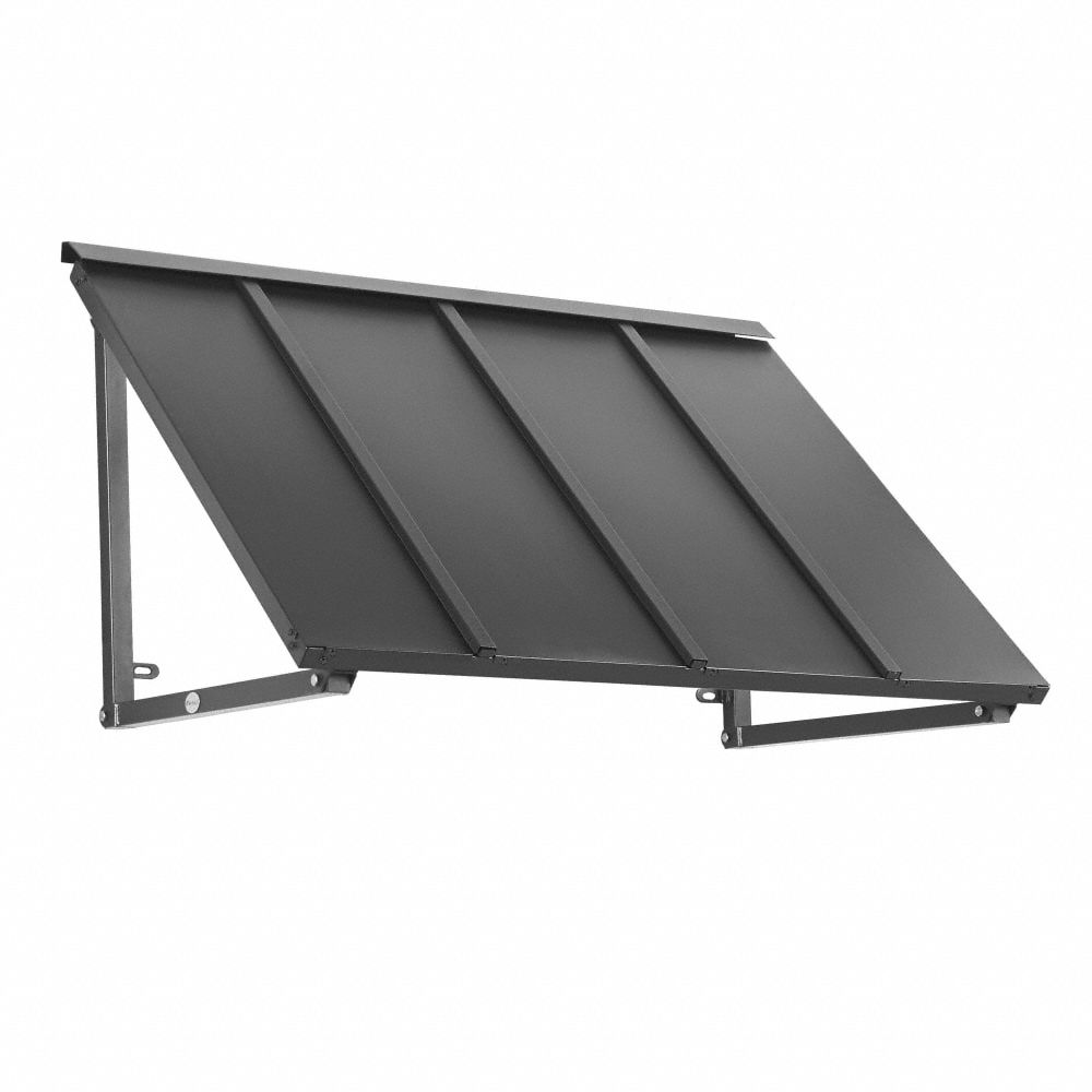 Standing Seam Awning: Metal, Steel, Tested for Heavy Snow Loads/Wall Mounting, Pewter, 24 in x 24 in