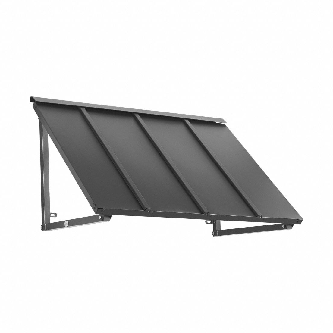 Standing Seam Awning: Metal, Steel, Tested for Heavy Snow Loads/Wall Mounting, Pewter, 24 in x 24 in