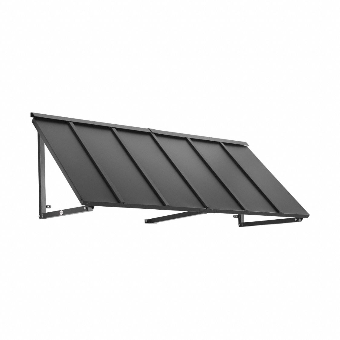 Standing Seam Awning: Metal, Steel, Tested for Heavy Snow Loads/Wall Mounting, Black, 24 in x 24 in