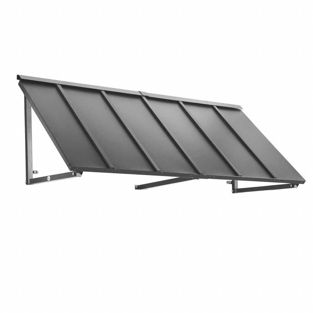 Standing Seam Awning: Metal, Steel, Tested for Heavy Snow Loads/Wall Mounting, Pewter, 24 in x 24 in