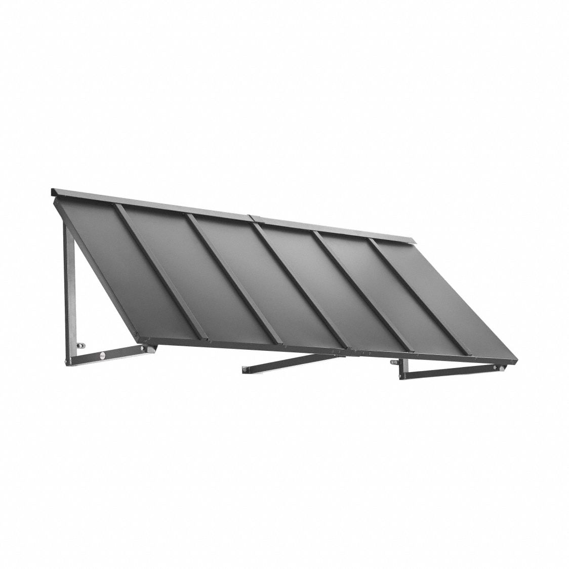 Standing Seam Awning: Metal, Steel, Tested for Heavy Snow Loads/Wall Mounting, Pewter, 24 in x 24 in
