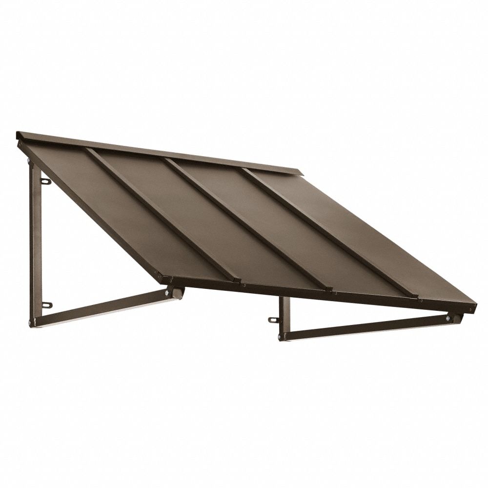 Standing Seam Awning: Metal, Steel, Tested for Heavy Snow Loads/Wall Mounting, Bronze, 24 in x 36 in