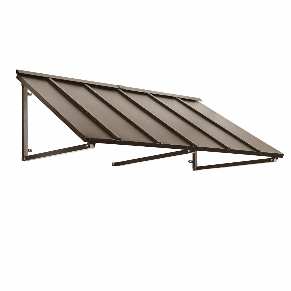 Standing Seam Awning: Metal, Steel, Tested for Heavy Snow Loads/Wall Mounting, Bronze, 24 in x 36 in