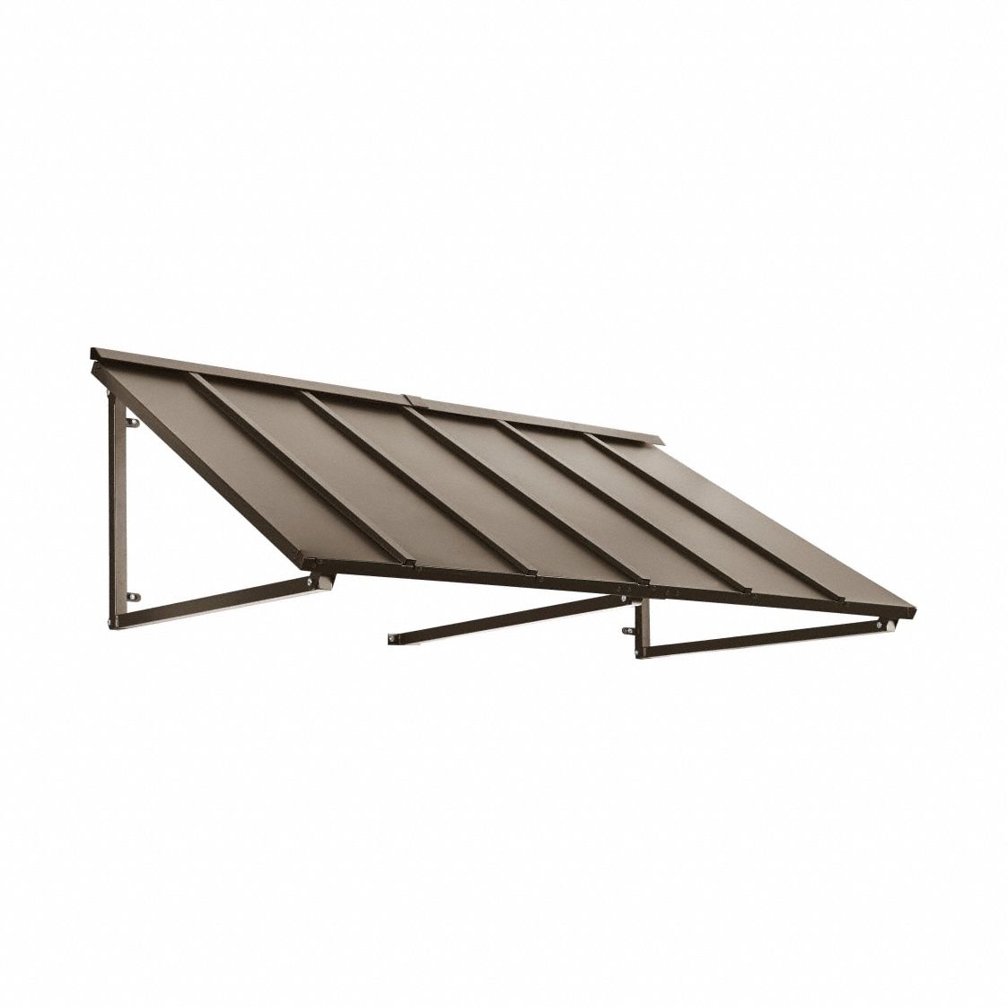 Standing Seam Awning: Metal, Steel, Tested for Heavy Snow Loads/Wall Mounting, Bronze, 24 in x 36 in
