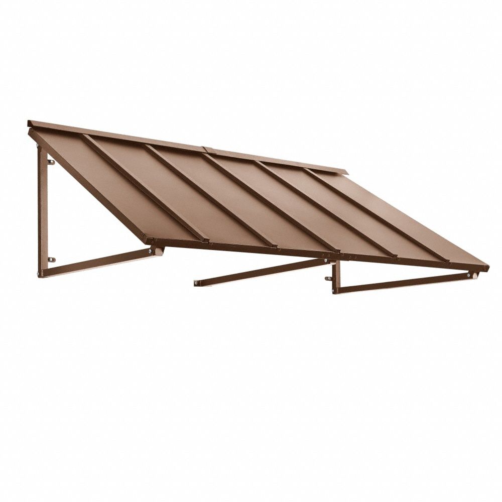 Standing Seam Awning: Metal, Steel, Tested for Heavy Snow Loads/Wall Mounting, Copper, 24 in x 36 in