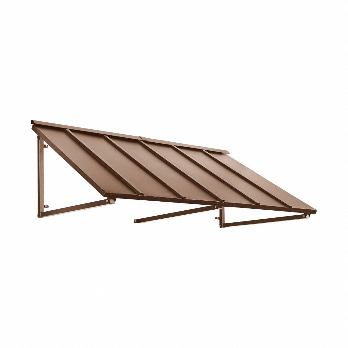 Standing Seam Awning: Metal, Steel, Tested for Heavy Snow Loads/Wall Mounting, Copper, 24 in x 36 in