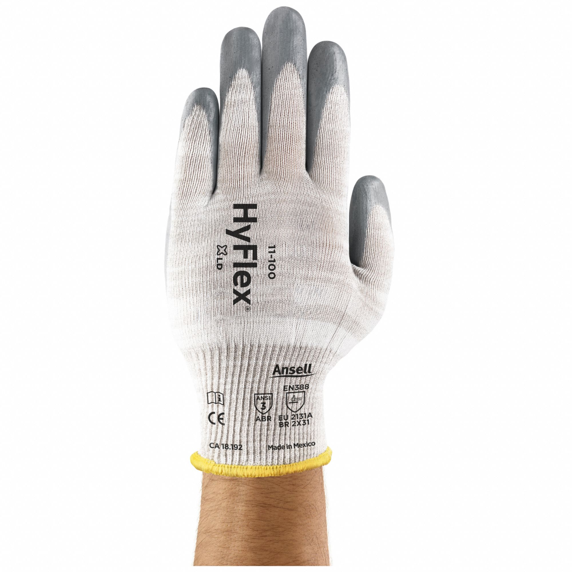 COATED GLOVES, XS (6), SANDY, FOAM NITRILE, DIPPED PALM, ANSI ABRASION LEVEL 3, GRY