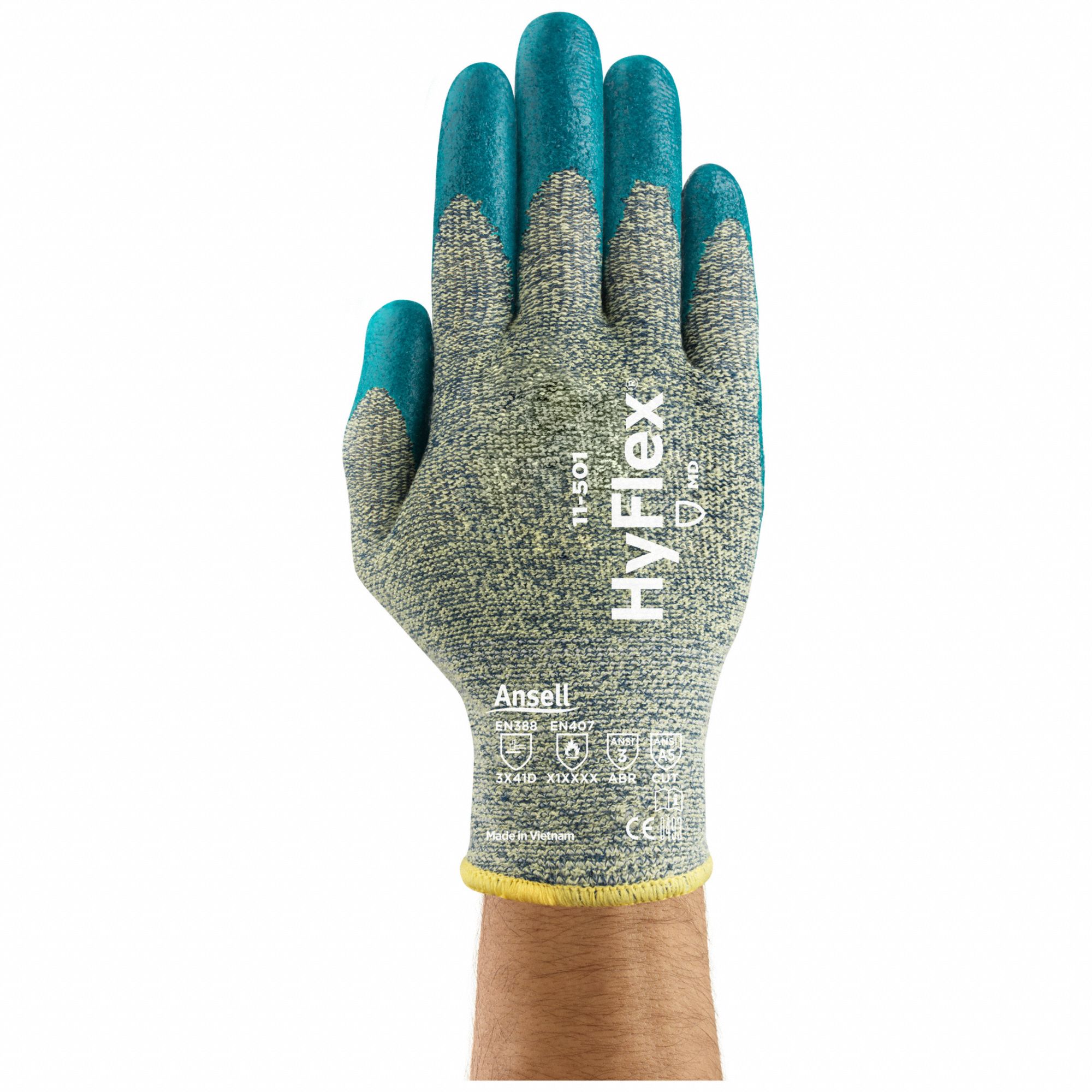 COATED GLOVES, XS (6), ANSI CUT LEVEL A5, DIPPED PALM, FOAM NITRILE, SANDY, GREY